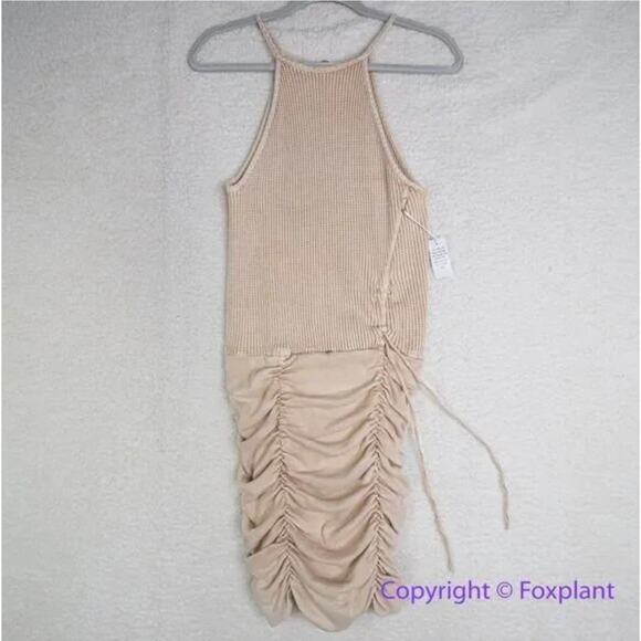 New! Free People FP One Katya Thermal Tank mini Dress cream, size L - Picture 3 of 12